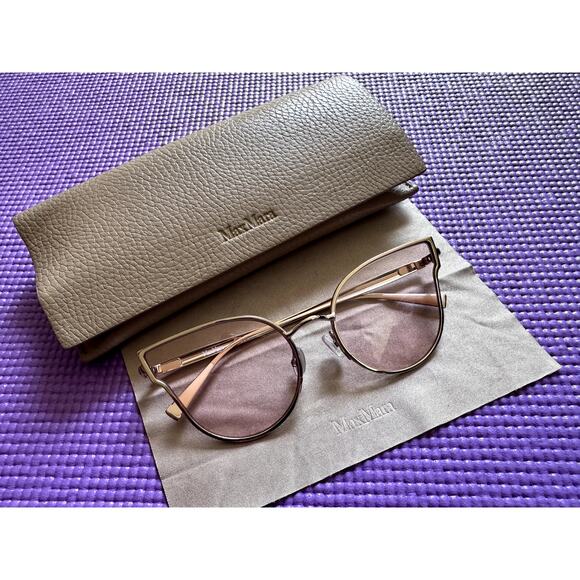 Max Mara MM Ilde Iii 0DDB Rose Gold Cateye Sunglasses for Women - Picture 2 of 8